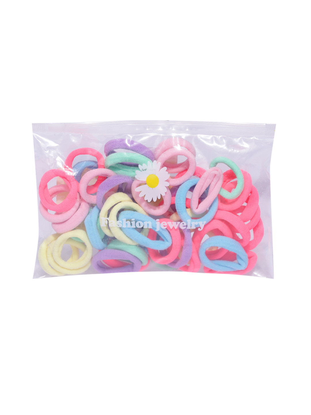 Jewels Galaxy Set of 50 Multicoloured Ponytail Holders