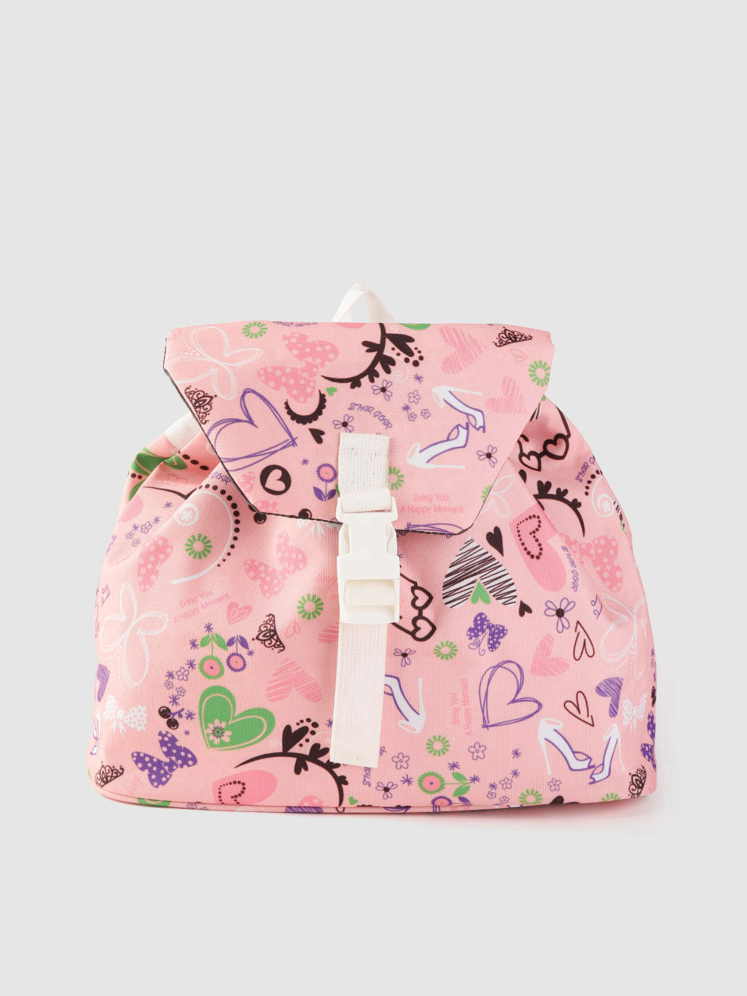 Gear Unisex Pink & Green Conversational Print Backpack