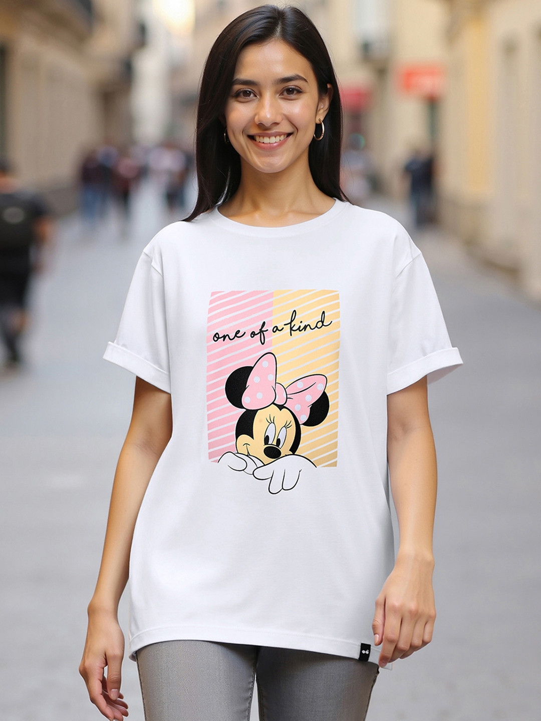 Bewakoof X Official Disney Merchandise One Of A Kind Graphic Printed Boyfriend T-shirt