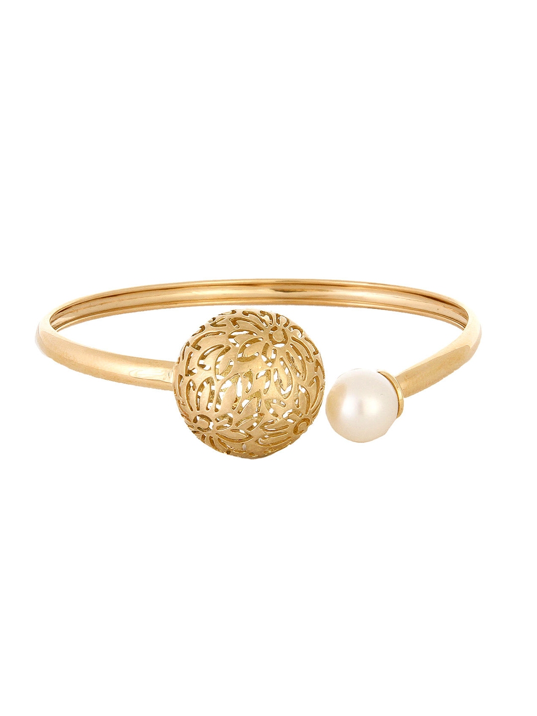 Buy Mia By Tanishq 14kt Yellow Gold Precious Bangle With Pearl Bangle Gold For Women 8874787 Myntra