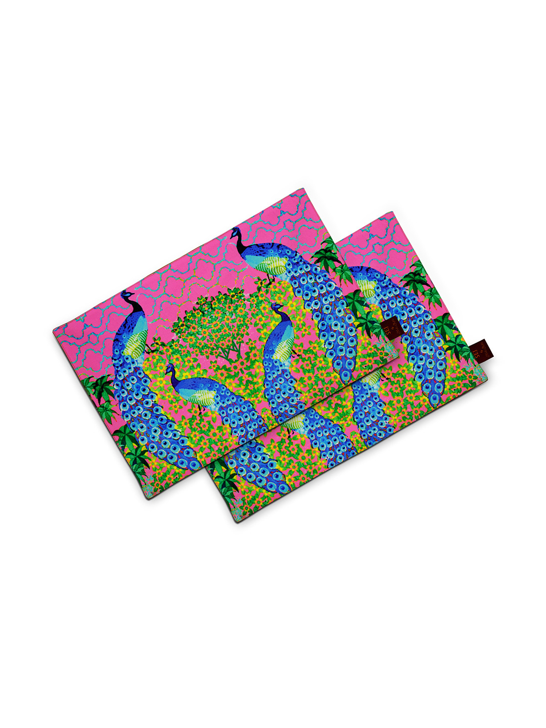 SEJ by Nisha Gupta Pink & Blue Set of 2 Printed Table Mats