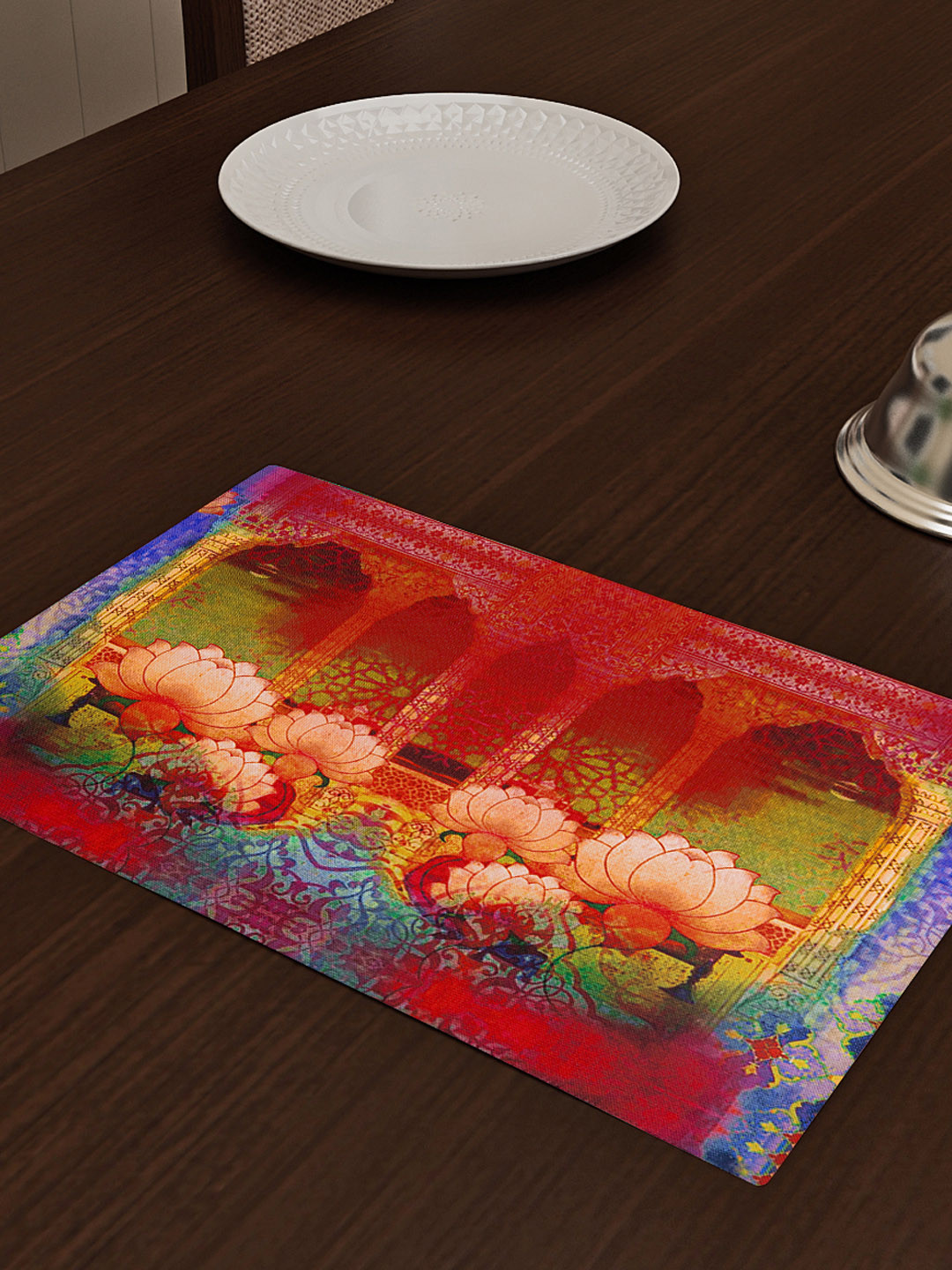 SEJ by Nisha Gupta Red Set of 2 Printed Table Placemats