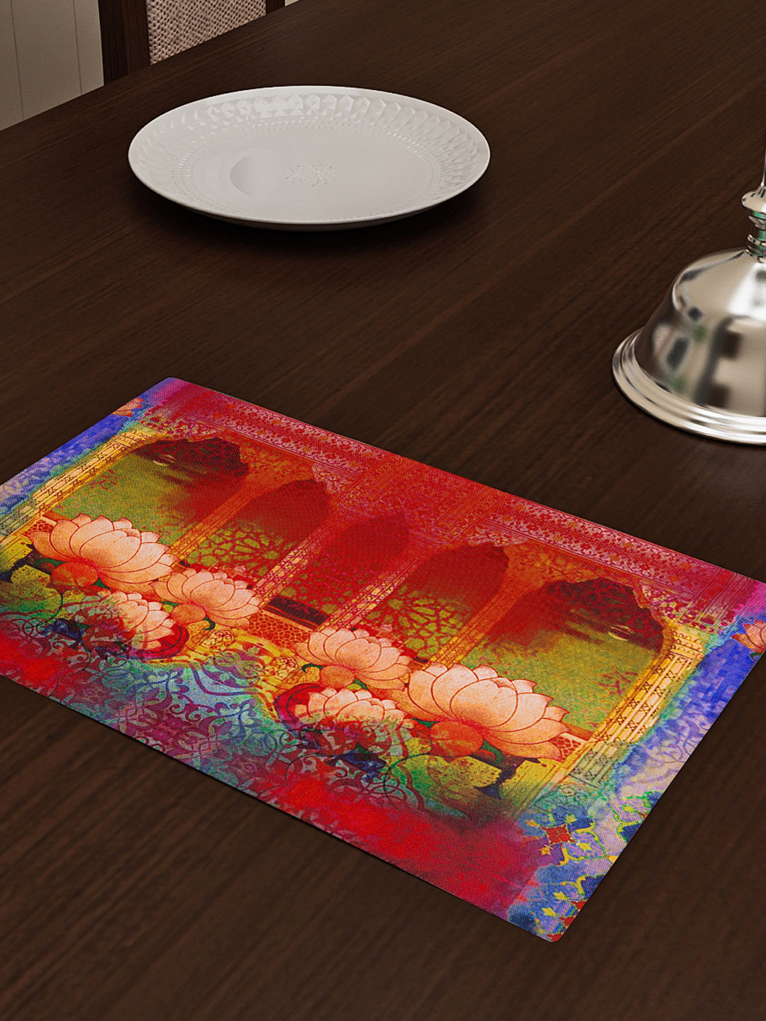 SEJ by Nisha Gupta Red Set of 8 Printed Table Placemats