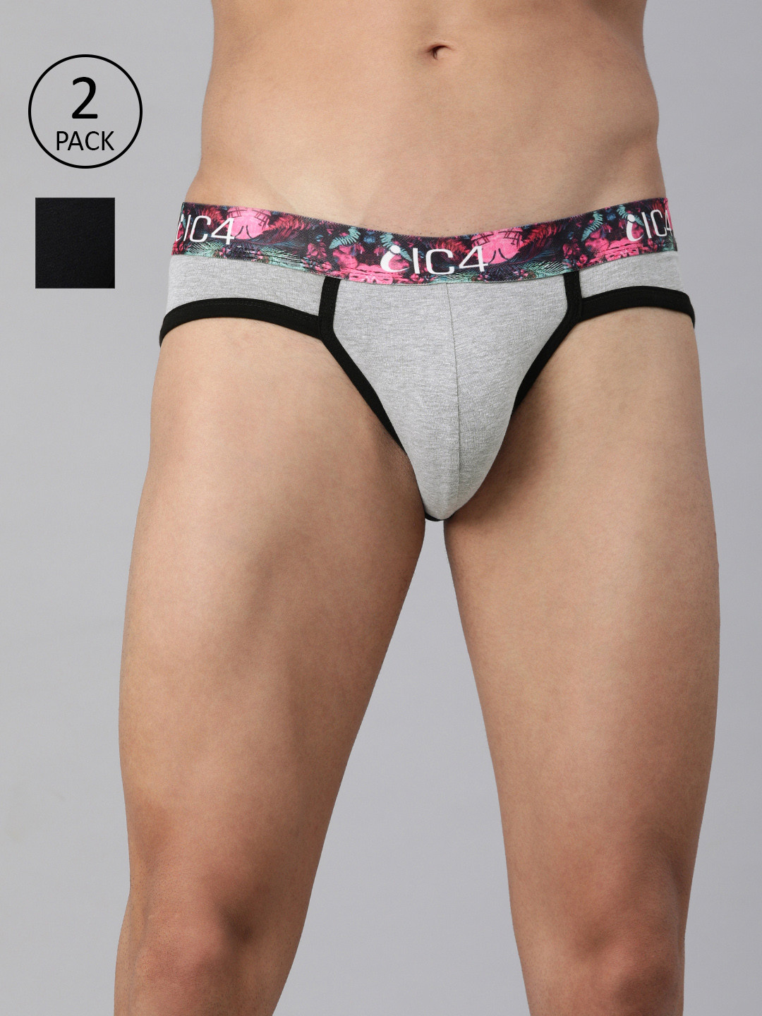 IC4 Men Pack Of 2 Knitted Basic Assorted Briefs 0B-G-251P2