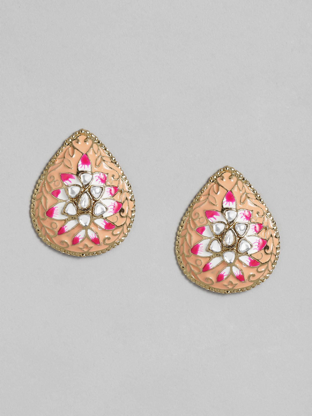 justpeachy Pink Teardrop Studs
