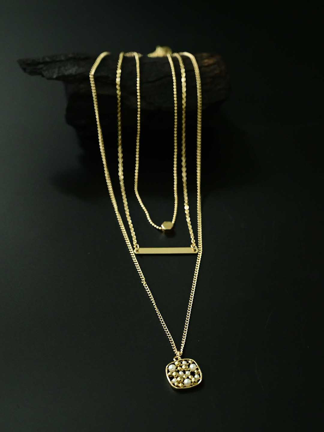 justpeachy Gold-Plated Layered Necklace