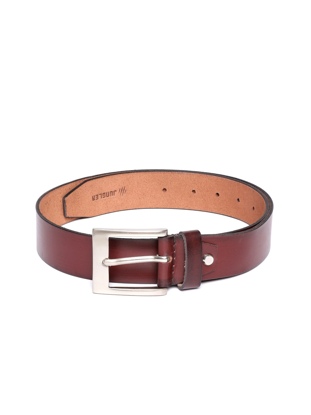 JUNGLER Men Burgundy Solid Leather Belt