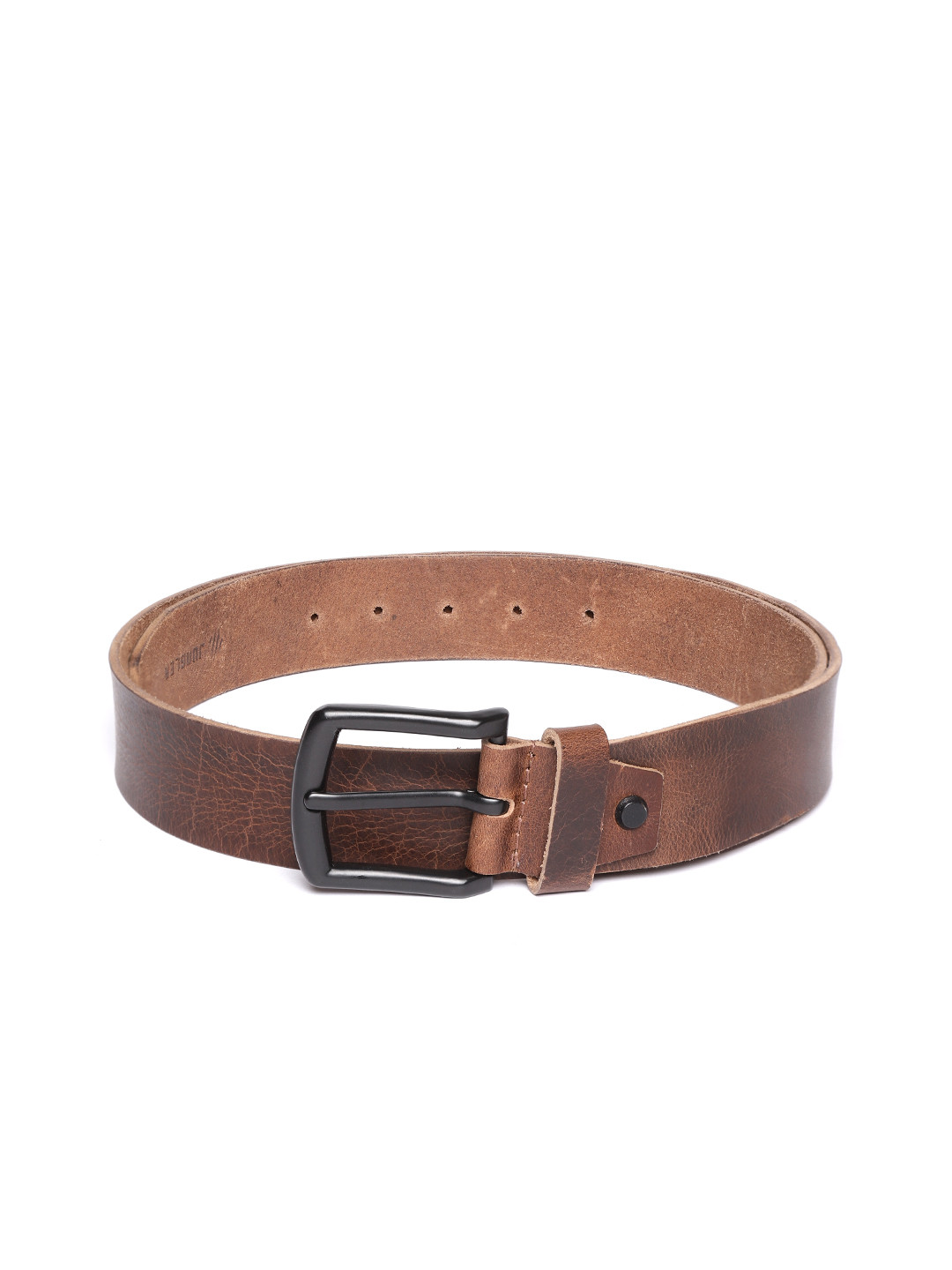 JUNGLER Men Brown Textured Leather Belt