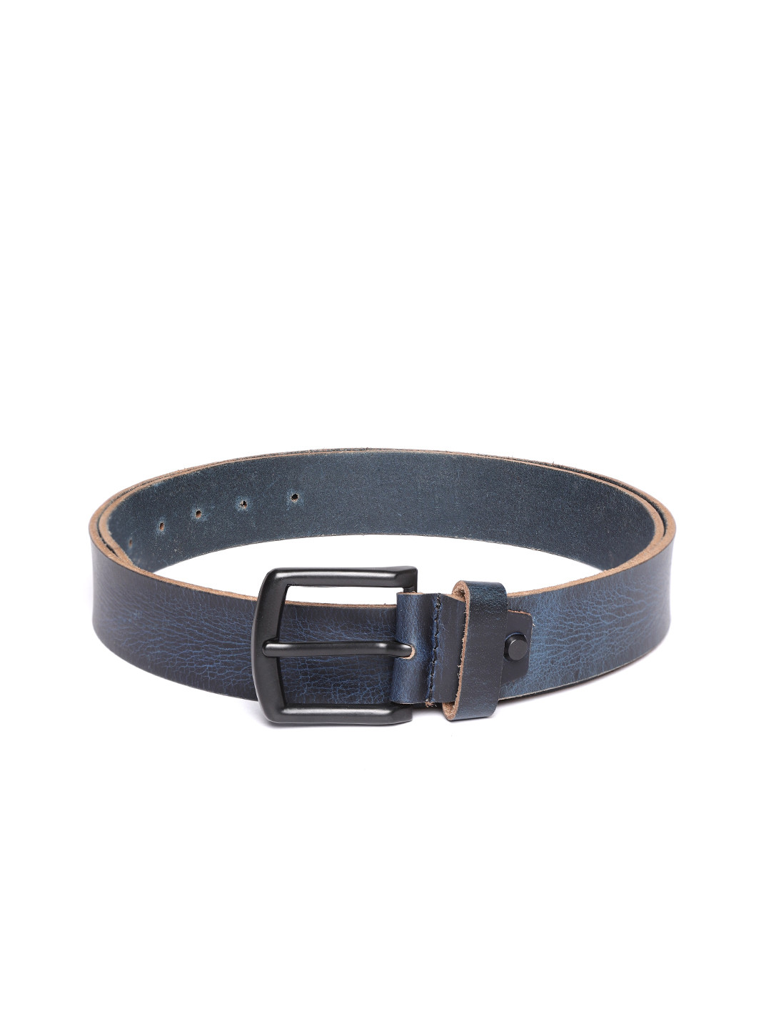 JUNGLER Men Blue Solid Leather Belt