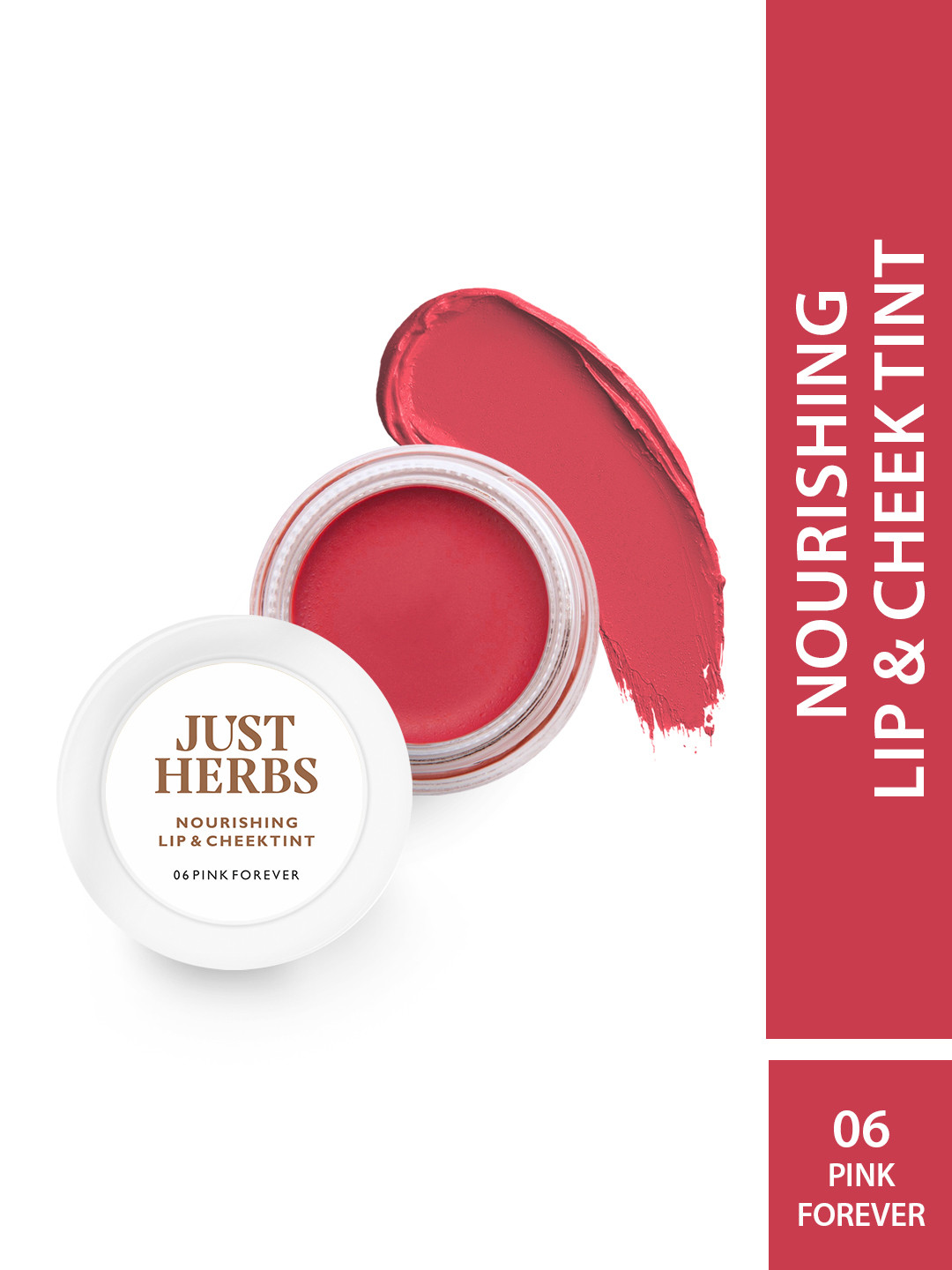 Just Herbs Lip and Cheek Tint and Blush - 06 Pink Forever 4 g