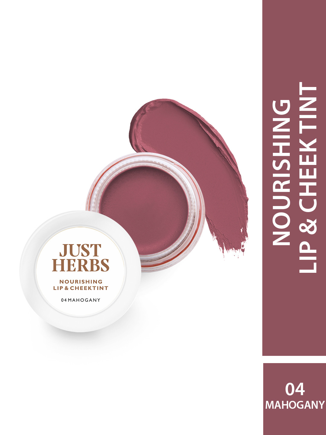 Just Herbs Women Lip and Cheek Tint and Blush -04 Mahogany 4 g