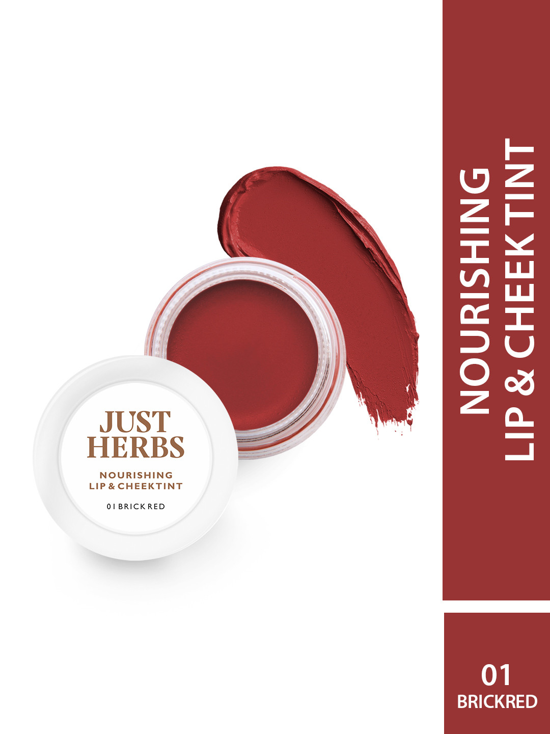 Just Herbs Lip and Cheek Tint and blush - 01 Brick Red 4 g