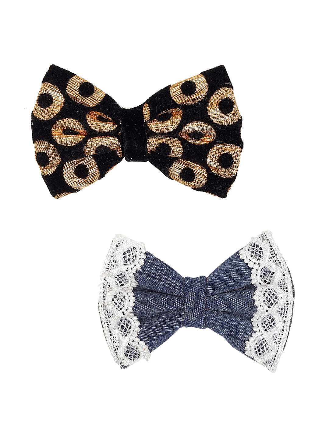 ONE on ONE Girls Set Of 2 Embellished Alligator Bow Hair Clips