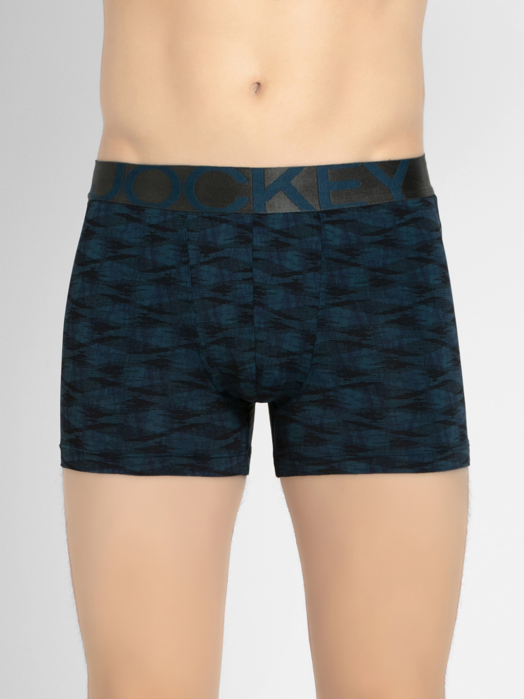 Jockey International Collection Men Blue & Black Printed Trunks IC30