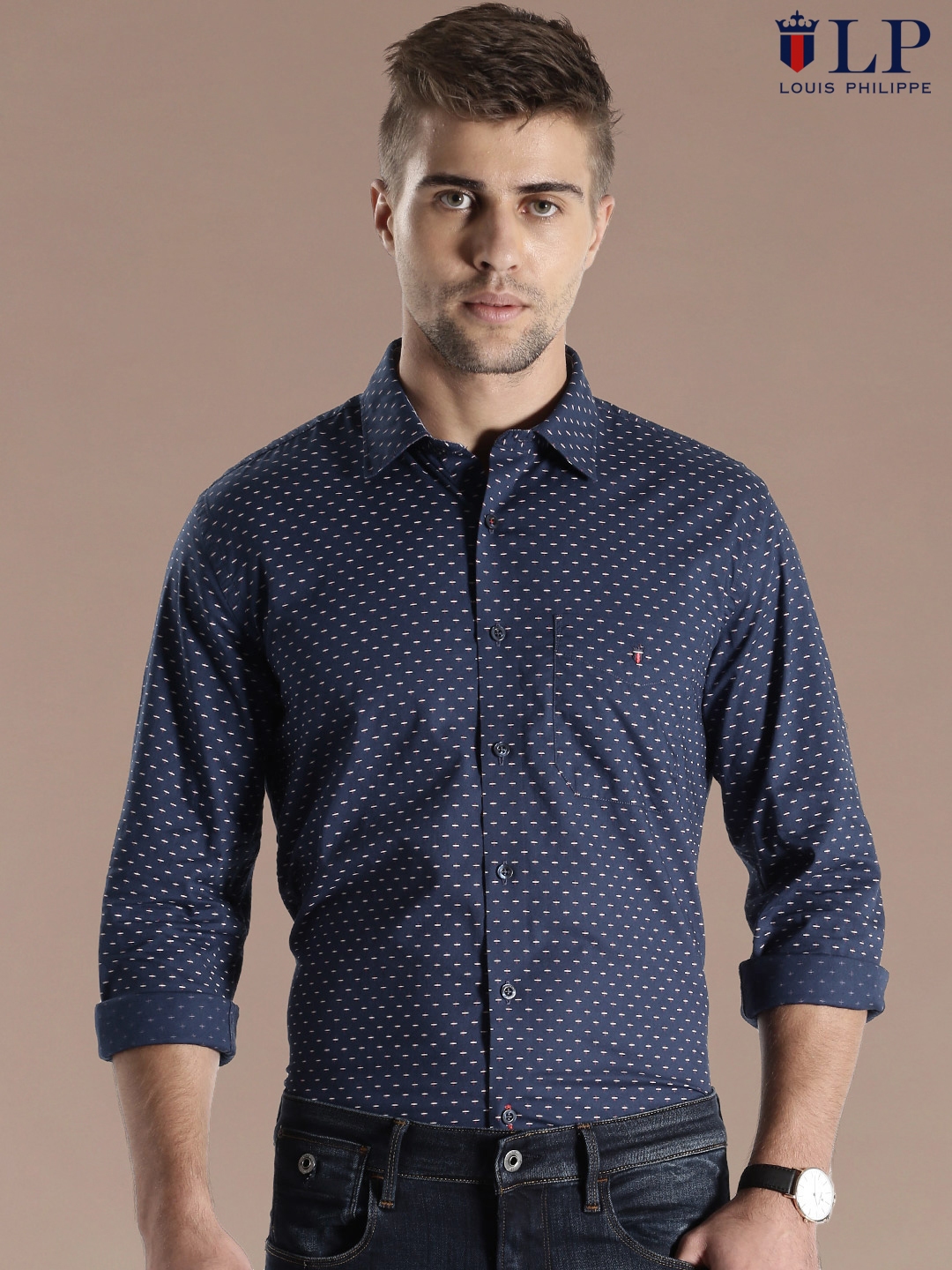 Buy Louis Philippe Sport Men Navy Blue Slim Fit Solid Casual Shirt - Shirts  for Men 9982873