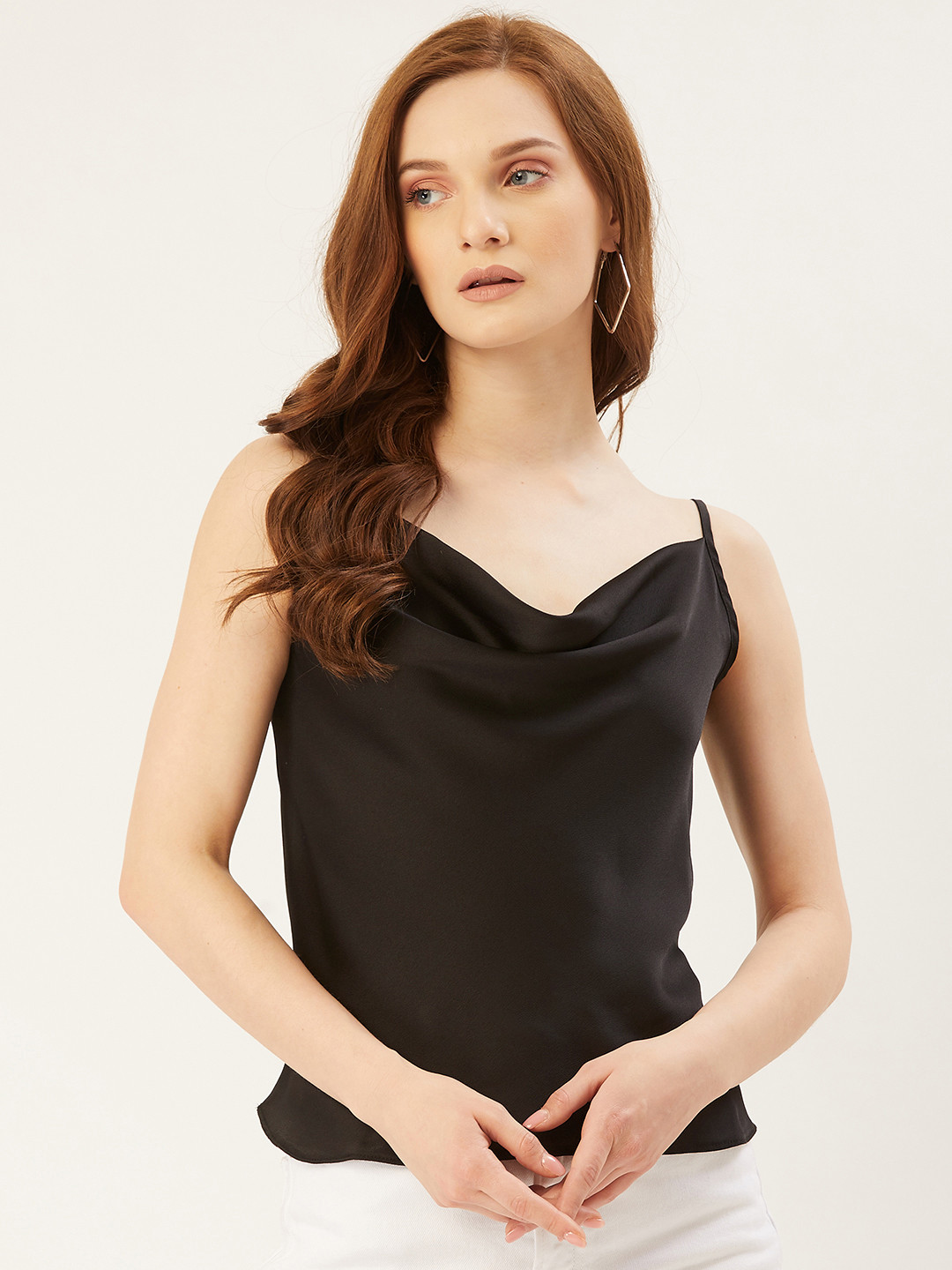 Trendyol Black Cowl Neck Regular Top