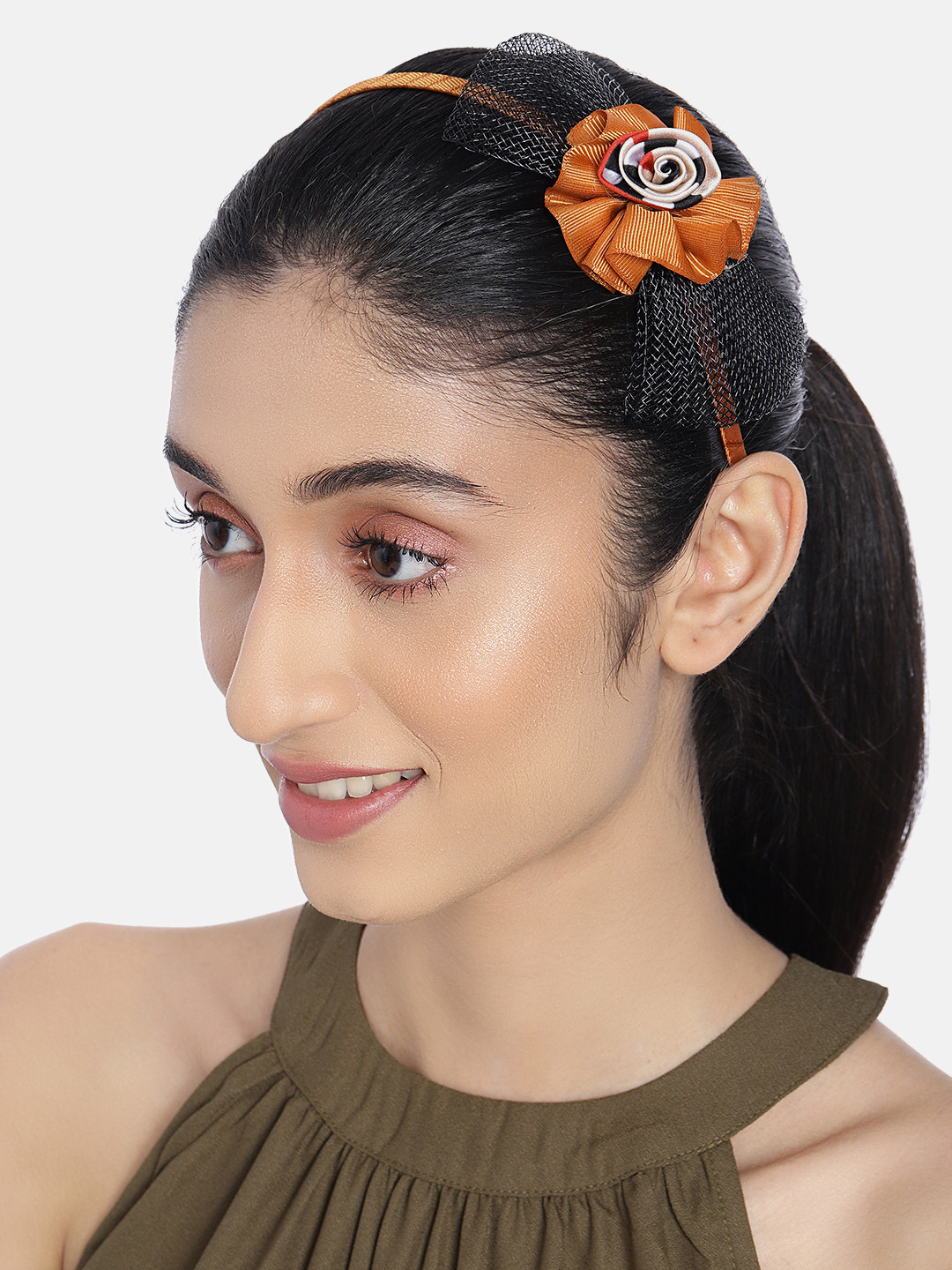 AccessHer Brown & Black Bow Hairband