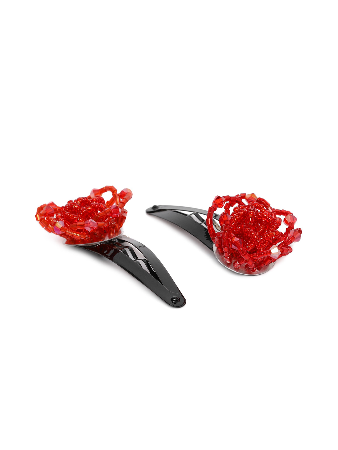 AccessHer Red Beaded Tic Tac Hair Clip