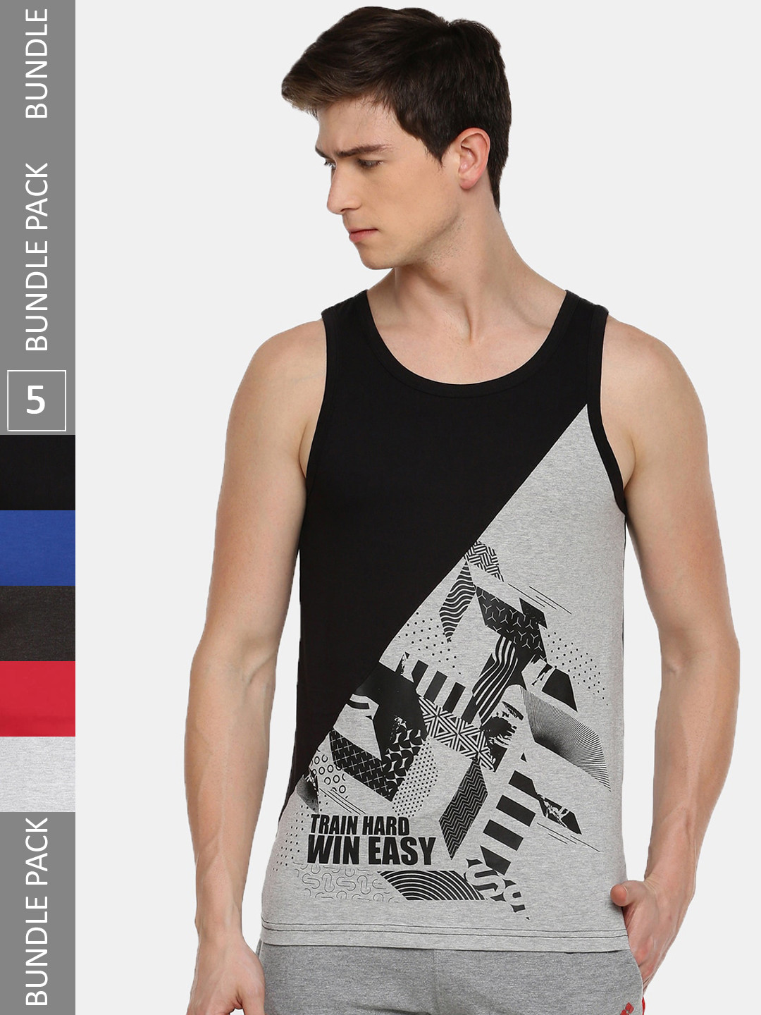 Dollar Pack of 3 Men Solid Henley Tshirt with Contrast Cut and Sew Panel