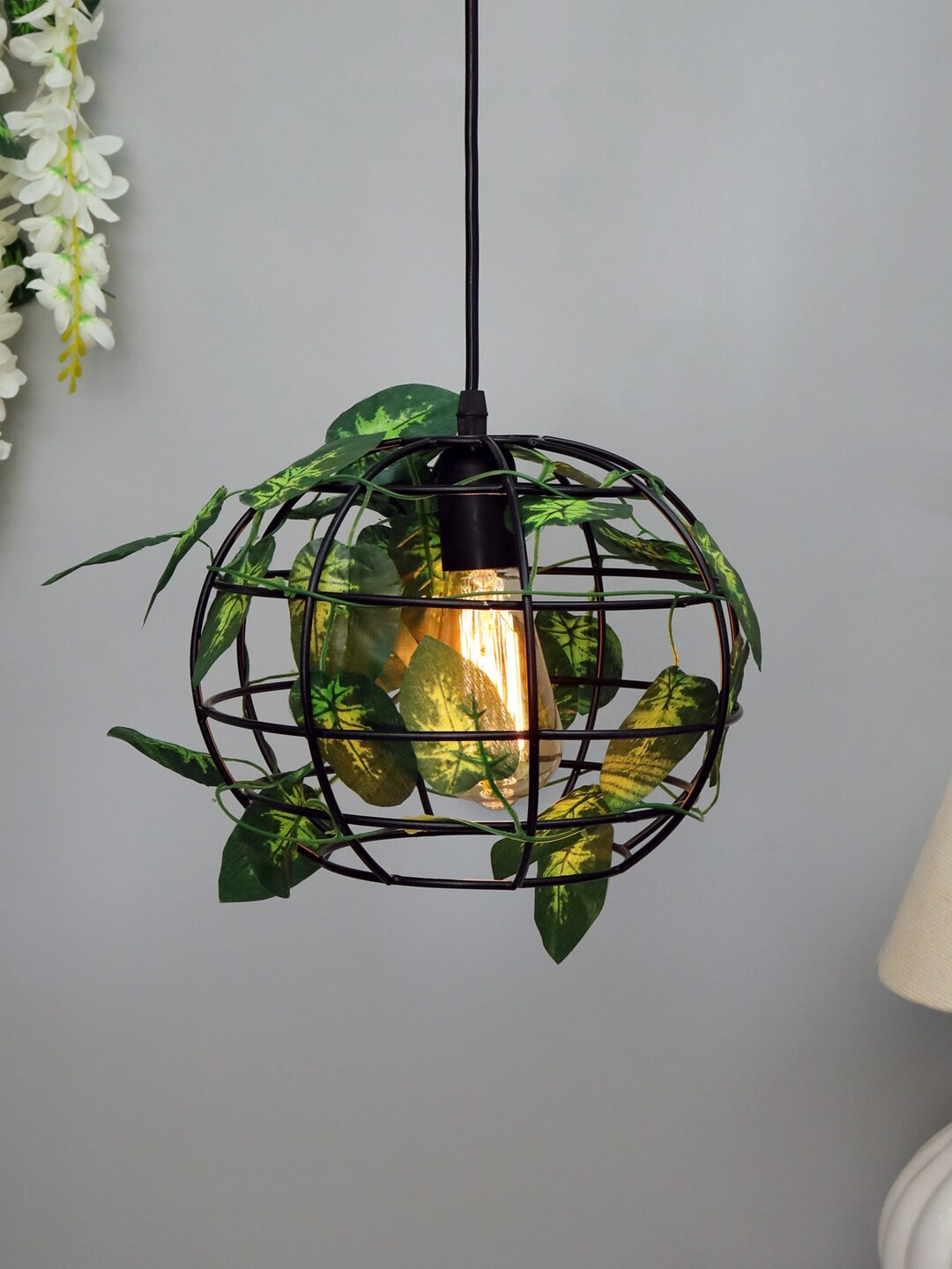 Homesake Black & Gold-Toned Solid Contemporary Hanging Lamp