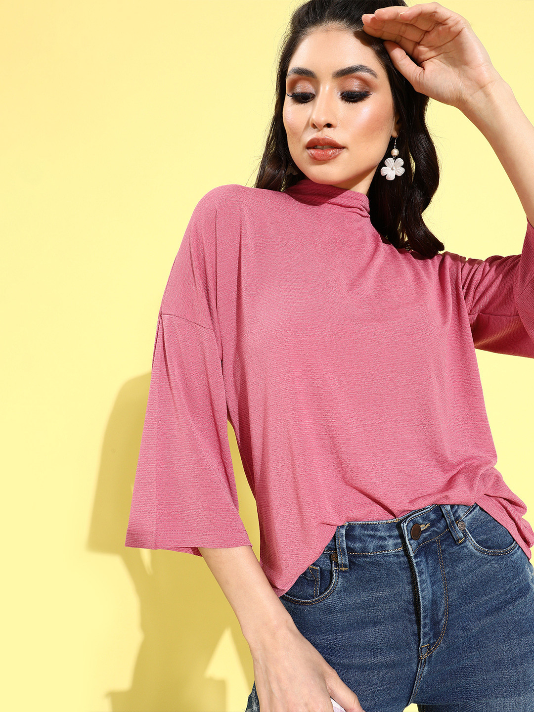 Veni Vidi Vici Women Elegant Mauve Sleek Top
