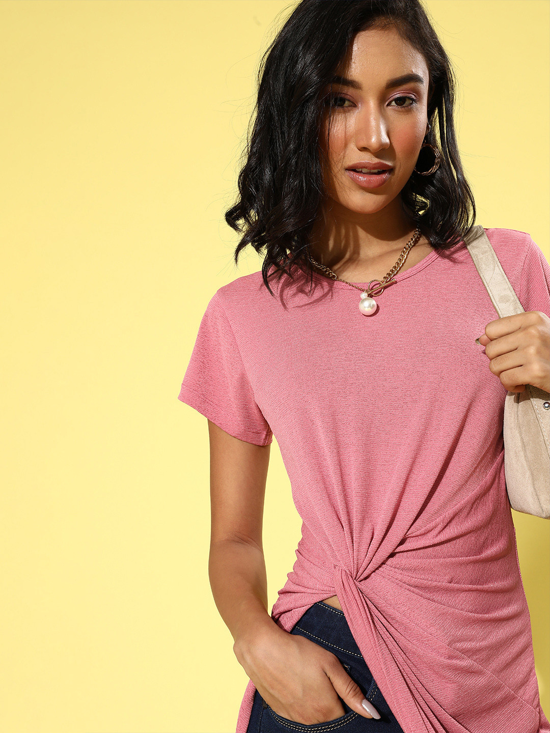 Veni Vidi Vici Women Pretty Pink Solid Top