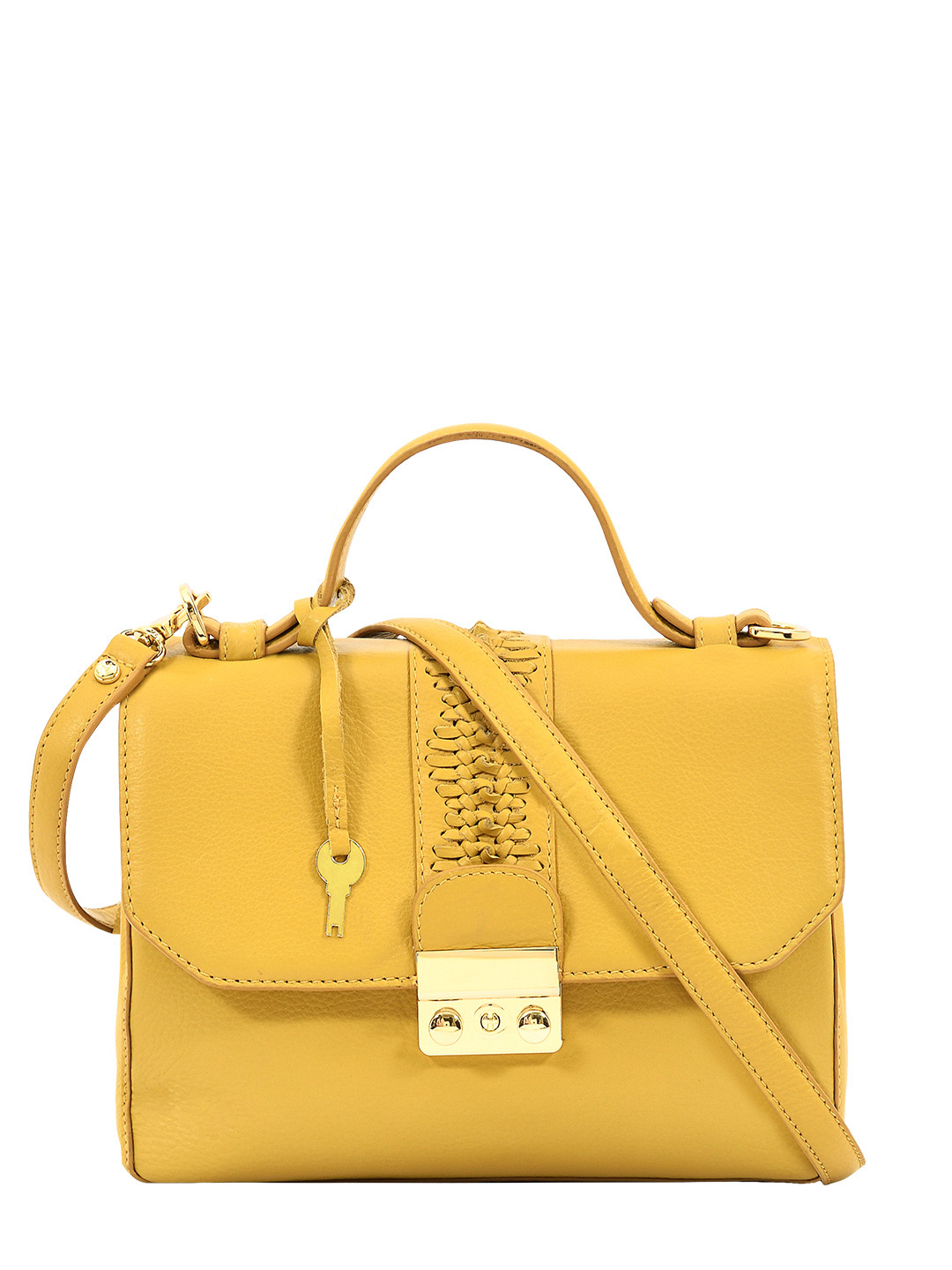 Eske Yellow Solid Square Sling Bag