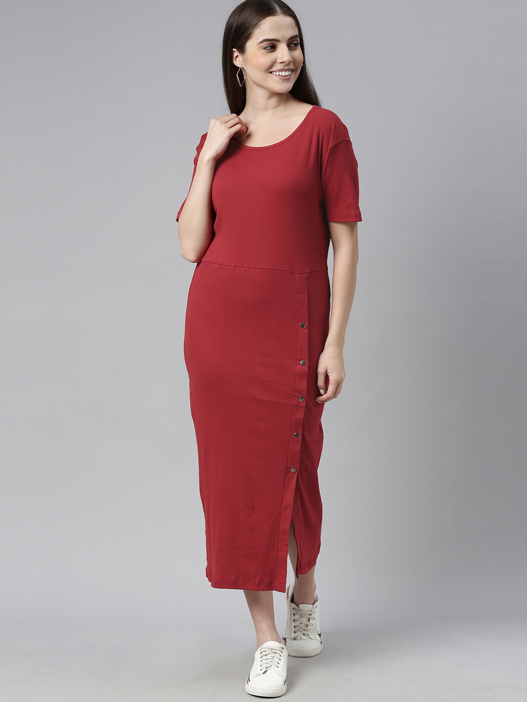Buy HERE&NOW Maroon Sheath Dress - Dresses for Women 13948674