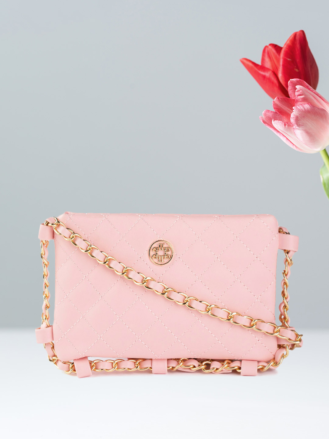 Lino Perros Pink Quilted Small Sling Bag