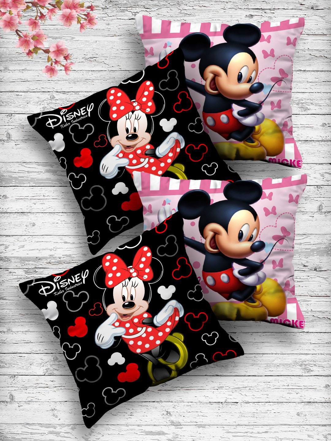 Kuber Industries Set of 4 Printed Square Floor Cushions