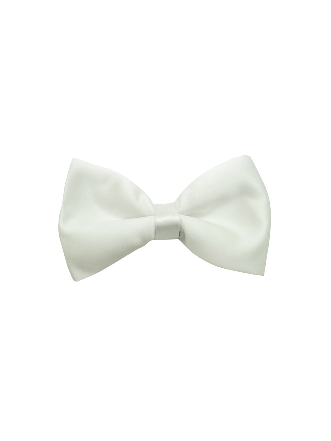The Tie Hub White Solid Pre-Tied Bow Tie