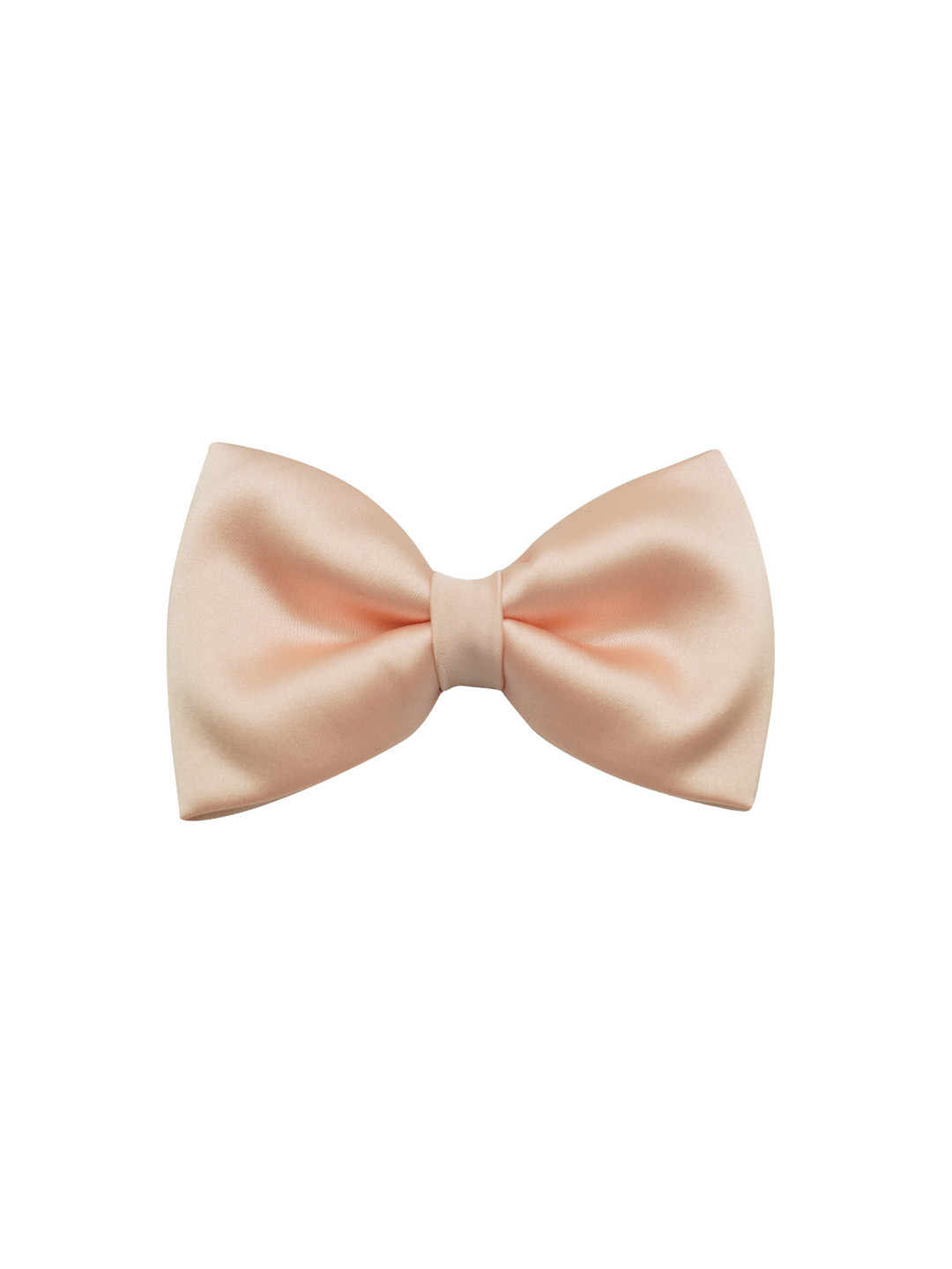 The Tie Hub Peach-Coloured Solid Satin Pre-Tied Bow Tie