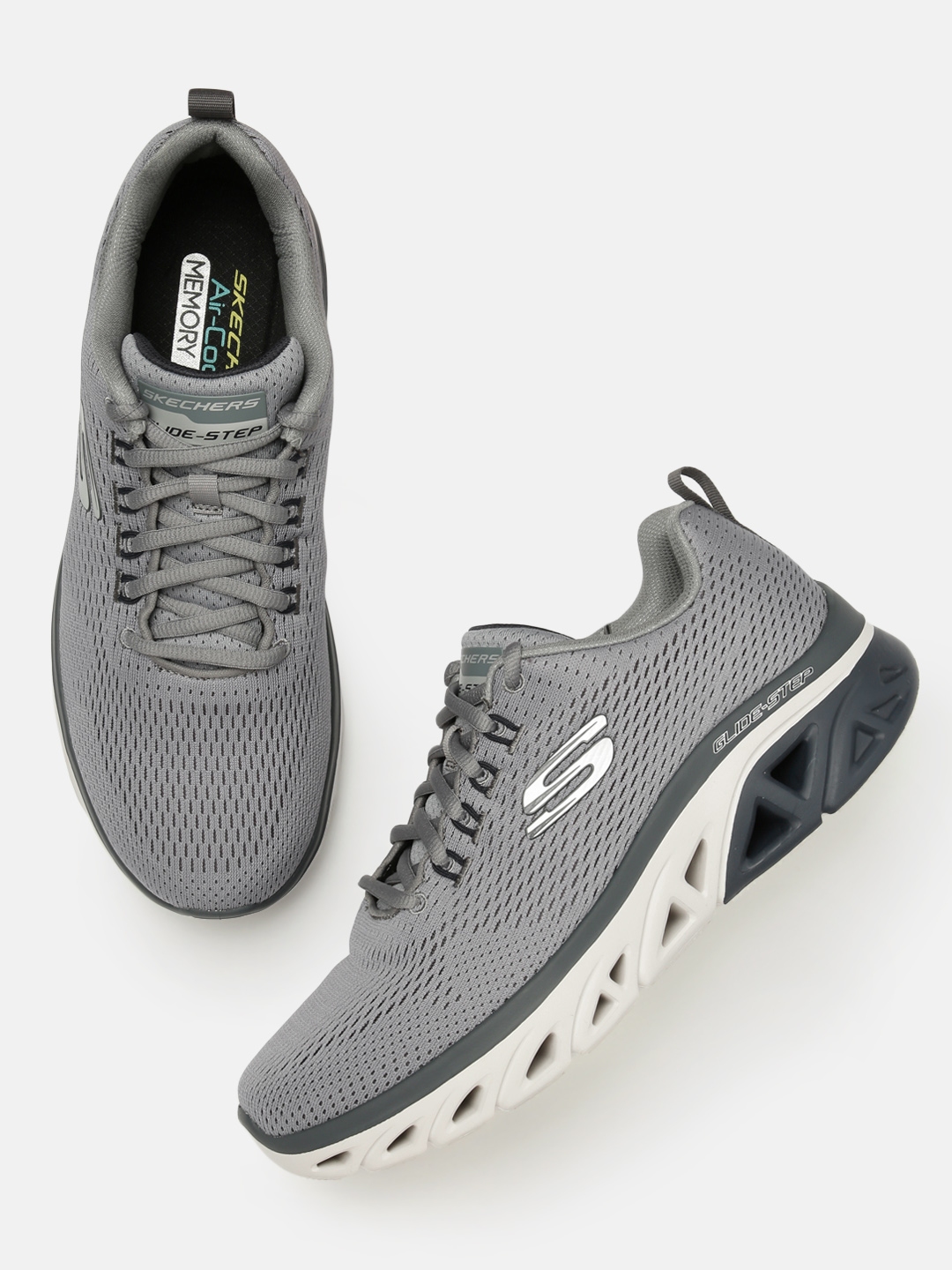Men's skechers grey shoes online