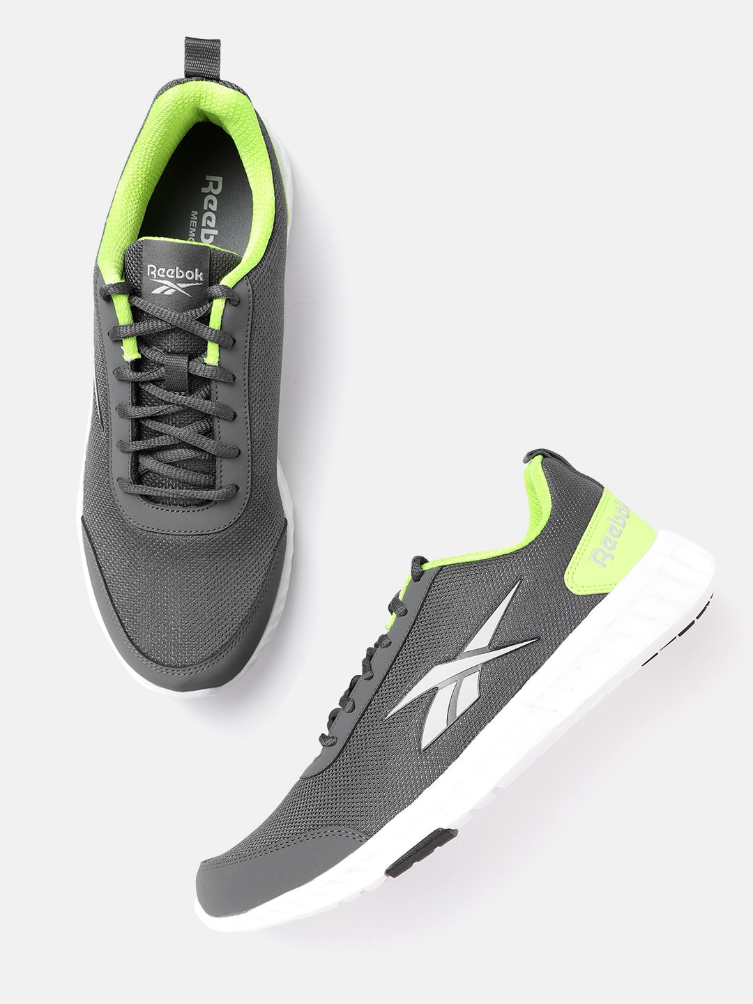 Reebok Men Grey Fast Motion LP Woven Design Running Shoes