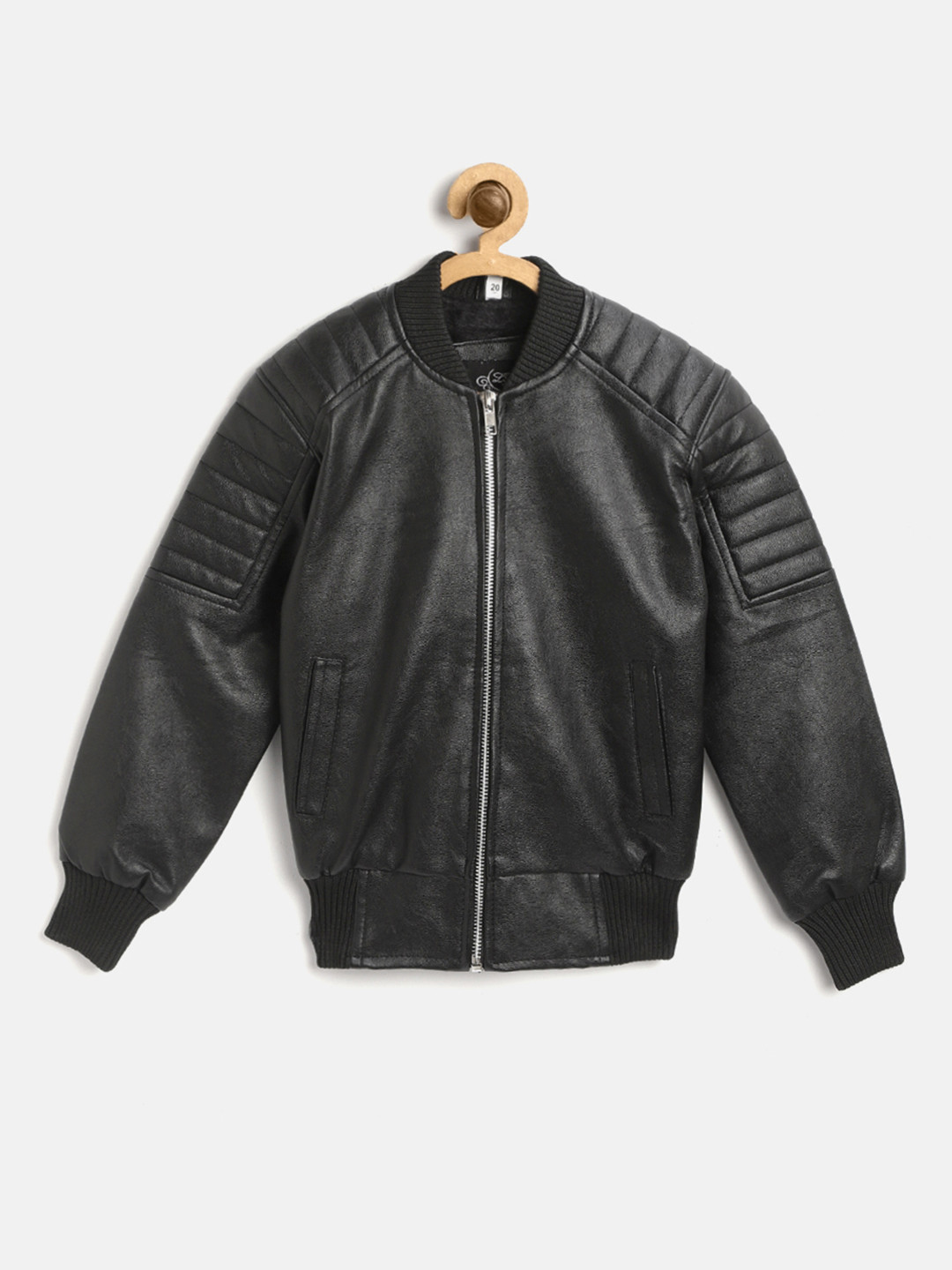 Leather Retail Boys Black Solid Lightweight Bomber Jacket