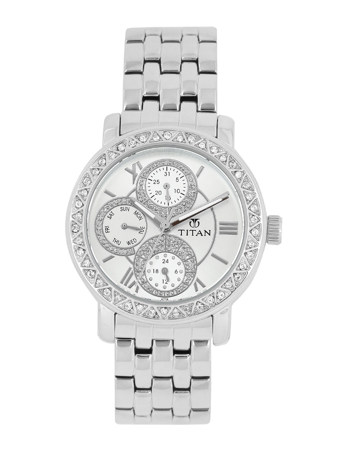 Buy Titan Big Bold Women Silver Analogue Watch NL9743SM01