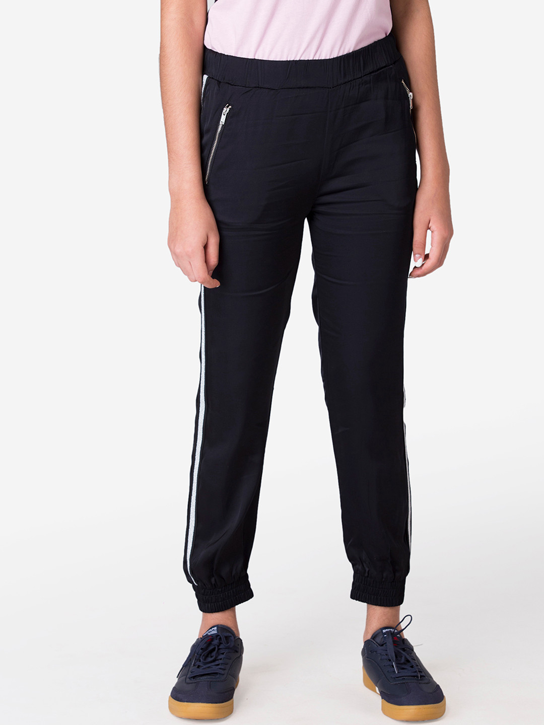 Mode by Red Tape Girls Black Regular Fit Solid Joggers