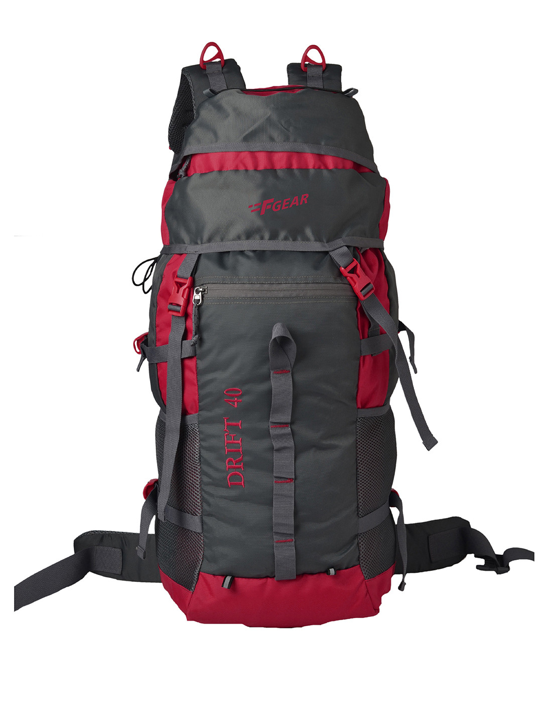 F Gear Unisex Red & Black Solid Drift 40 Liter Rucksack