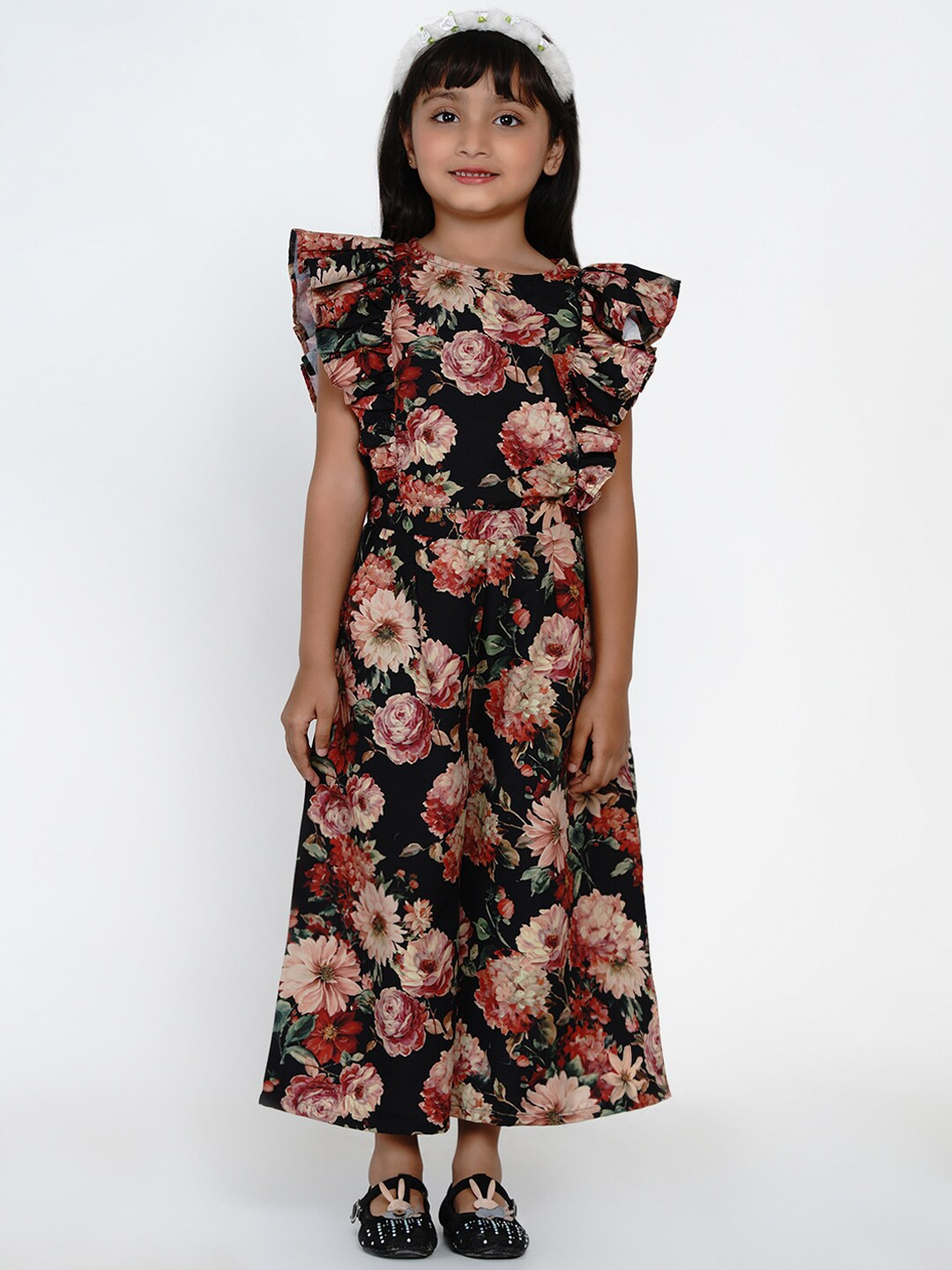 Bitiya by Bhama Girls Multicoloured Printed Basic Jumpsuit