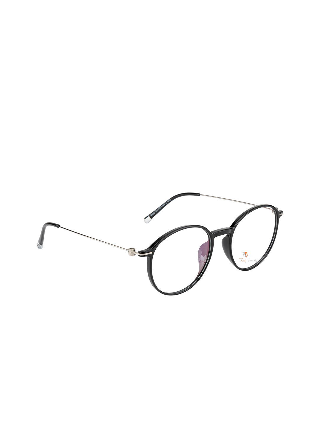 Ted Smith Unisex Black & Silver-Toned Solid Full Rim Round Frames TS-TR-2832