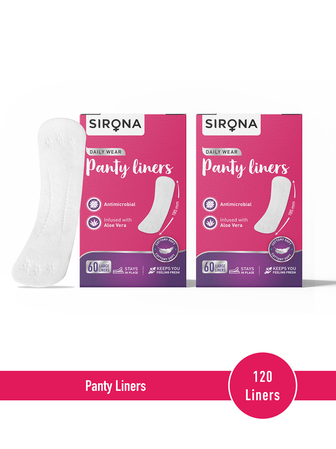 Sirona Women Pack of 2 Ultra-Thin Premium Large Panty Liners