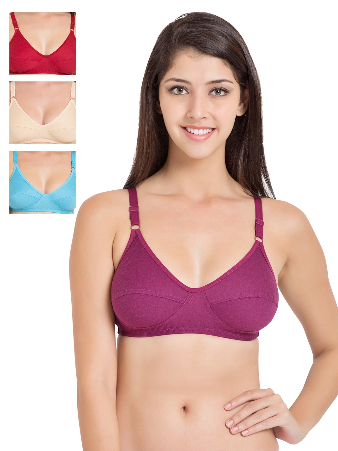 SOUMINIE Souminie Women's Cotton Seamless Bra- Everyday Fit Pack of 2 Women  Everyday Non Padded Bra - Buy SOUMINIE Souminie Women's Cotton Seamless  Bra- Everyday Fit Pack of 2 Women Everyday Non