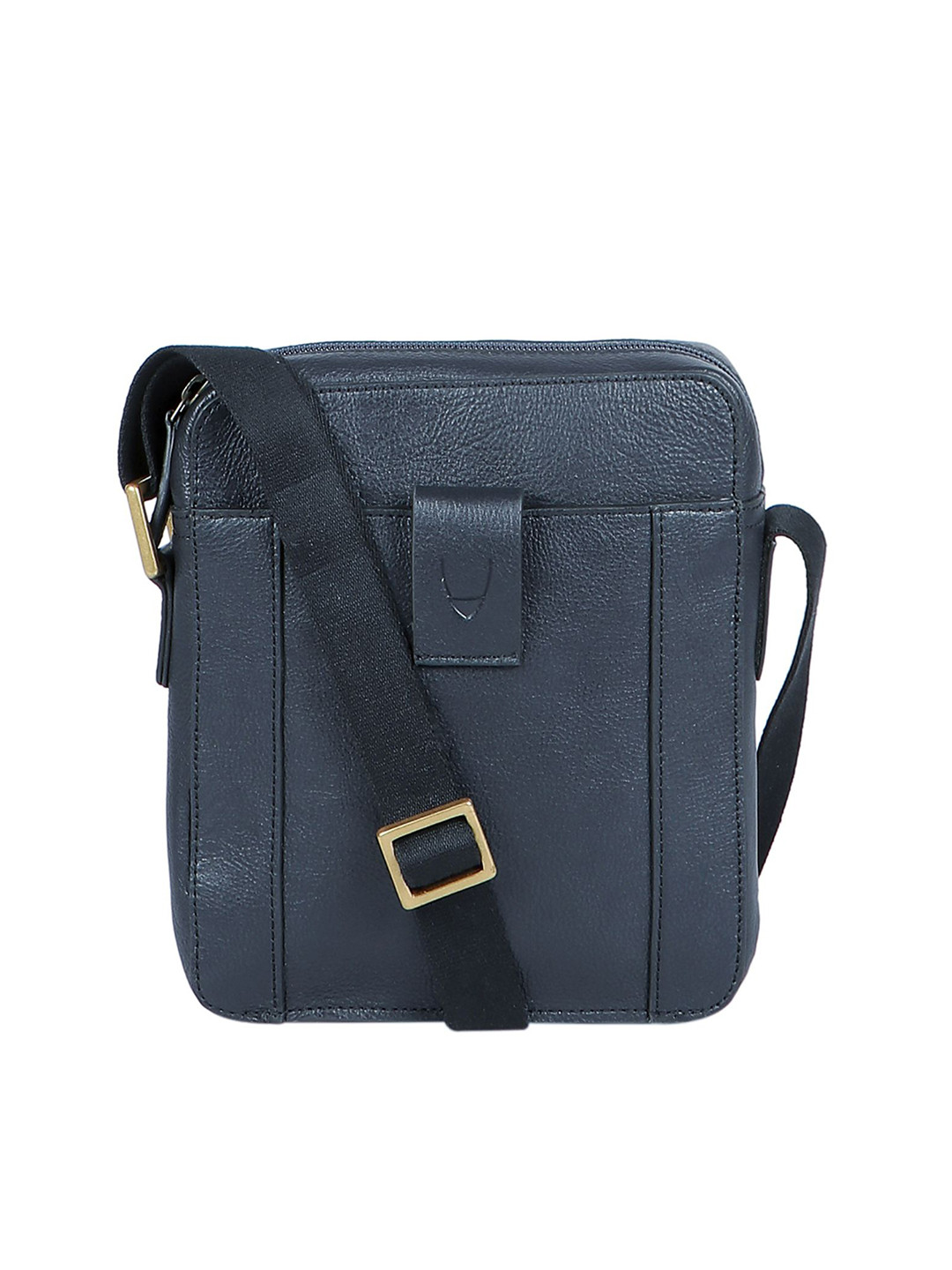 Hidesign Navy Blue Solid Leather Sling Bag