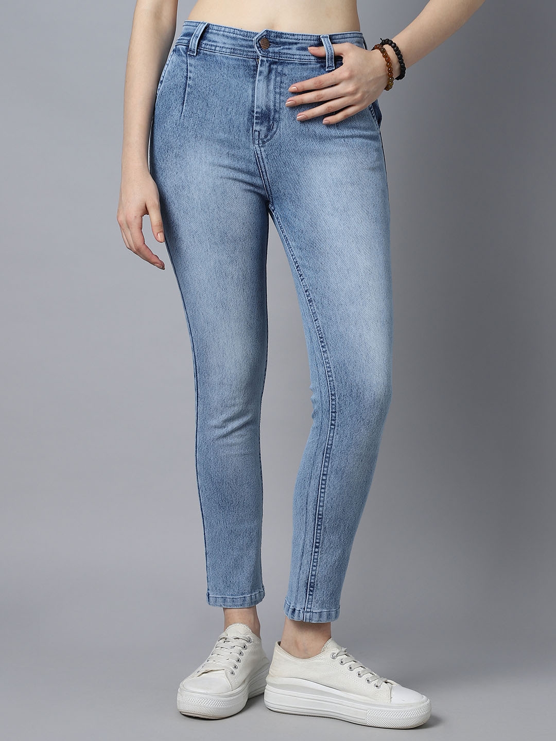 Women Ankle Length Skinny Fit Blue Clean Look Jeans at Rs 549