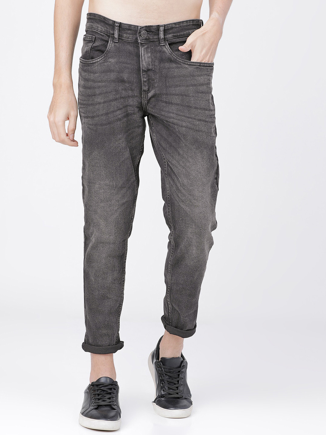 HIGHLANDER Men Black Slim Tapered Fit Jeans