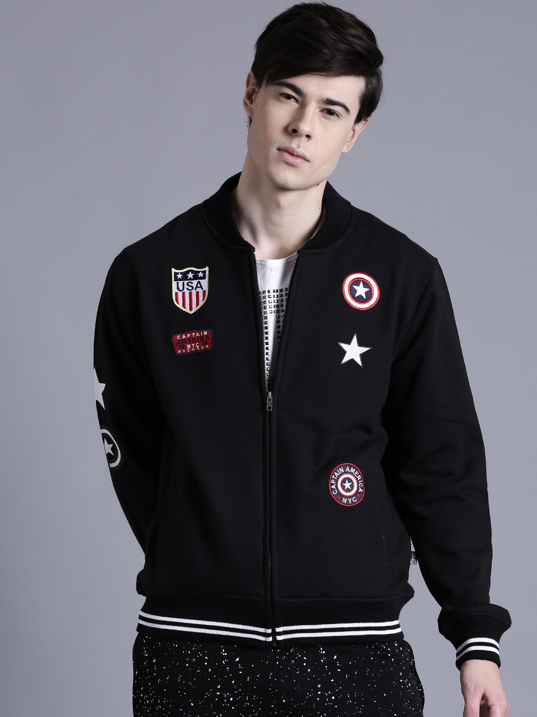 Kook N Keech Marvel Black Applique Detail Sweatshirt