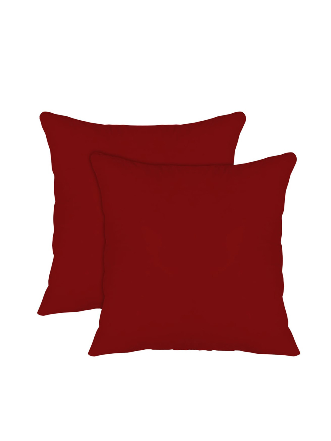 Kuber Industries Set Of 2 Maroon Solid Microfiber Filled Floor Cushions