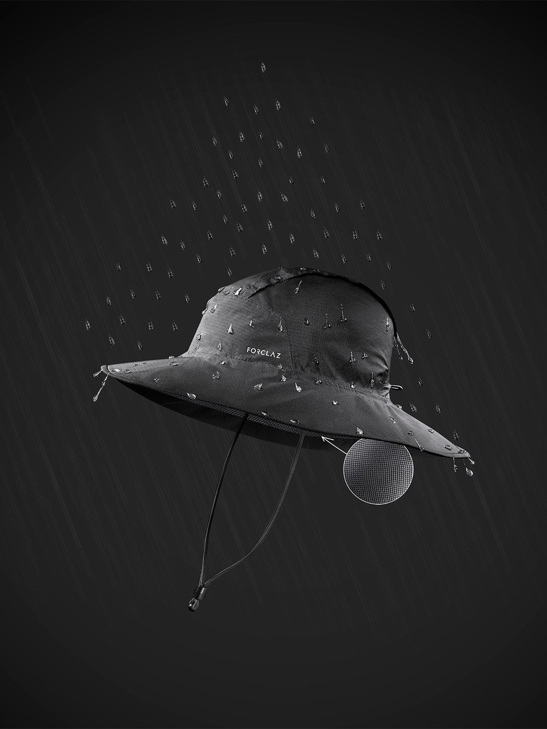 Decathlon FORCLAZ - Unisex Grey Solid Waterproof Mountain Trekking Hat