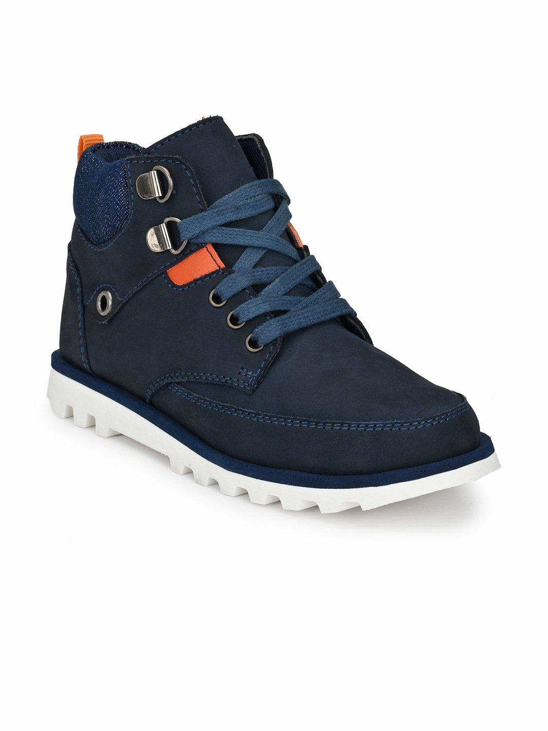 TUSKEY Boys Blue Leather Flat Boots