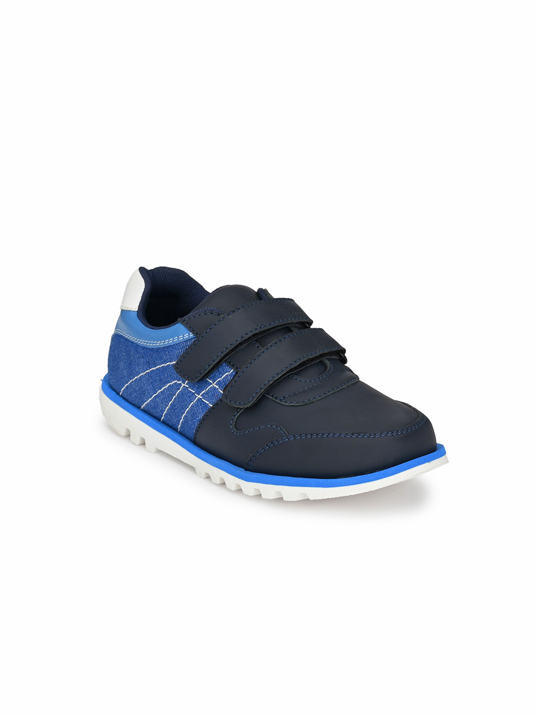 TUSKEY Boys Navy Blue Leather Slip On Sneakers